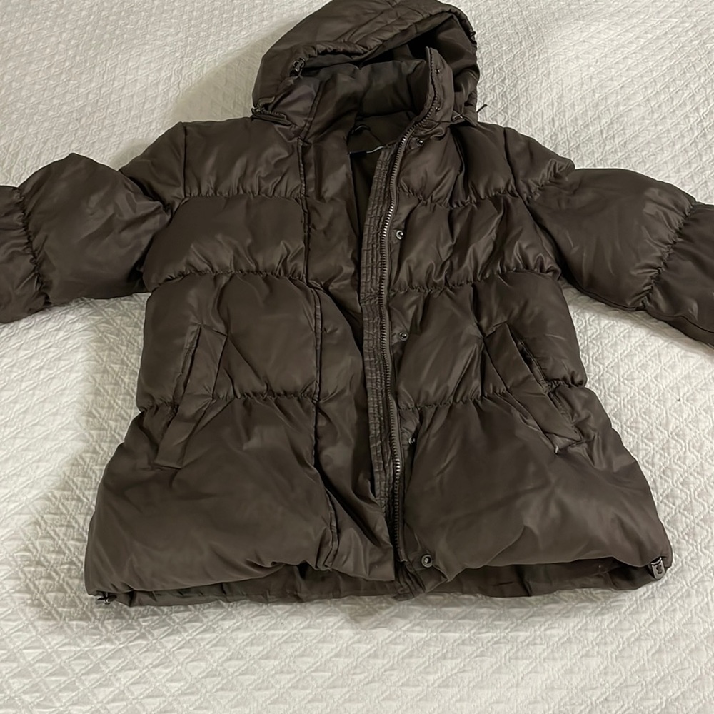 GAP black dark grey puffer coat jacket M womens
